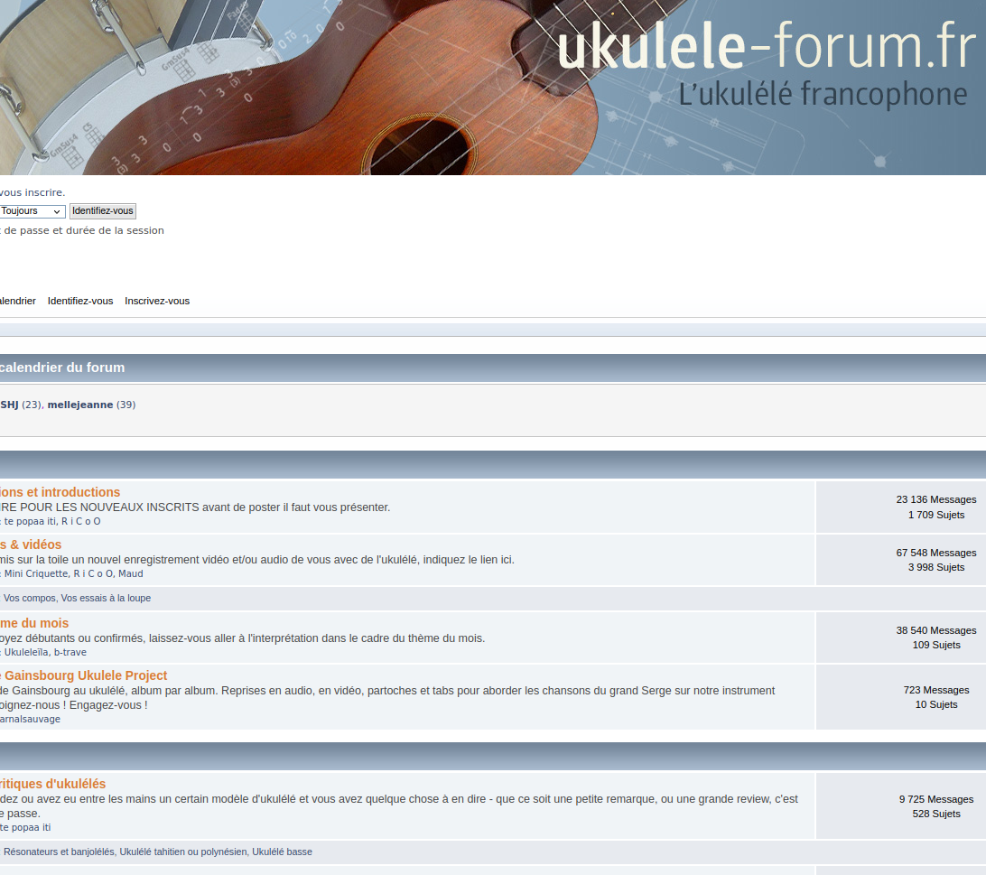 Sur le forum du ukulélé